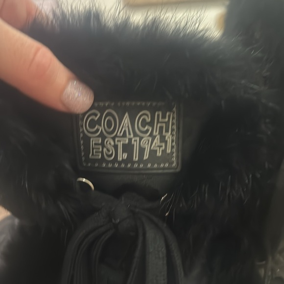 COACH Rabbit Fur Snow Boots 6.5 - Picture 3 of 3